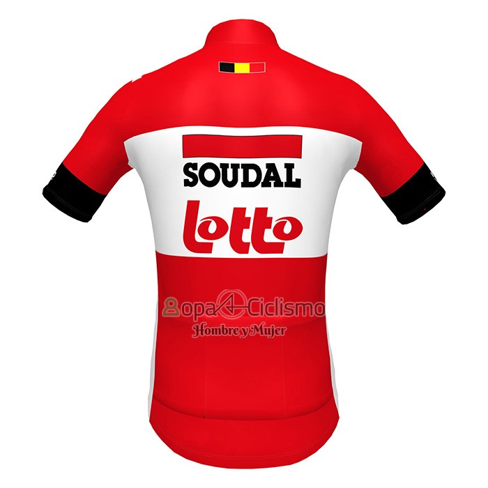 Lotto Soudal Ropa Ciclismo Culotte Corto 2022 Mangas Cortas Rojo